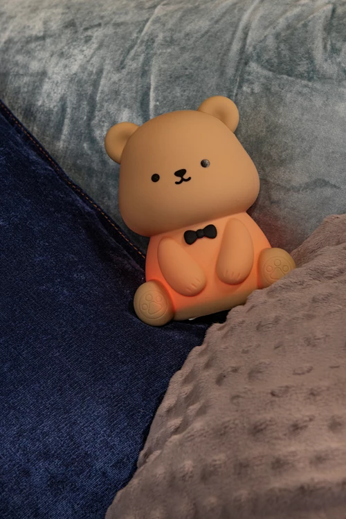 Lucide PINCHA BEAR - Rechargeable Table lamp Children - Battery pack- LED 3 StepDim - 1x0,5W 2100K - Rgb - Brown | Essential - atmosphere 2